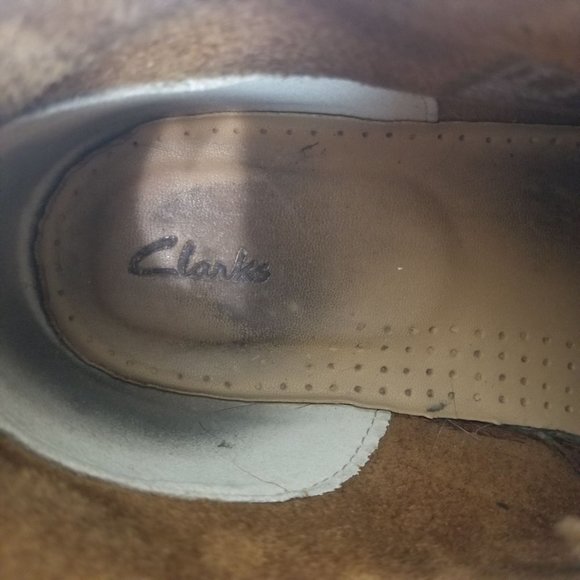 Clarks Mens 8M Brown Suede Leather Lace Up Closed